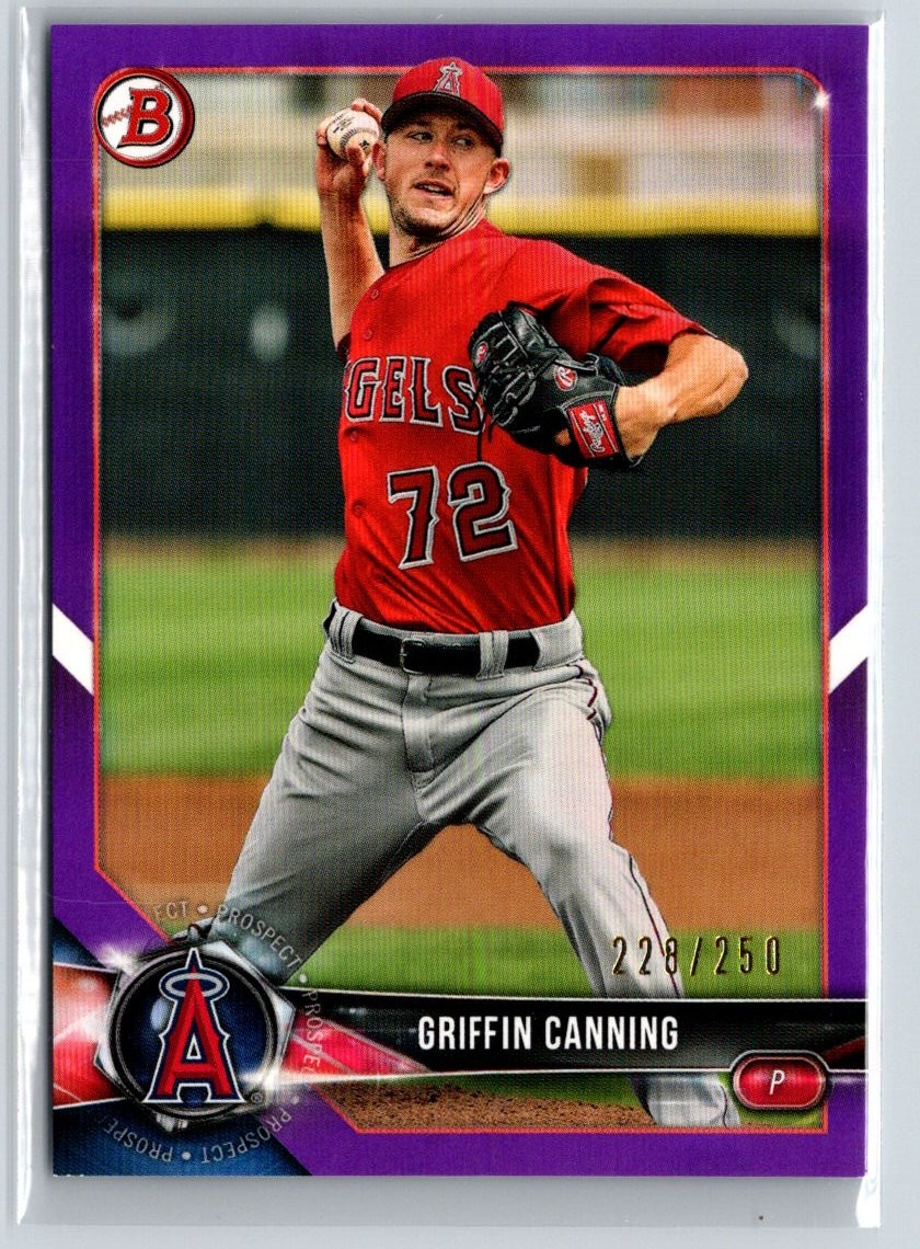 2018 Bowman Draft #BD-197 Griffin Canning Purple #/250 Q.102
