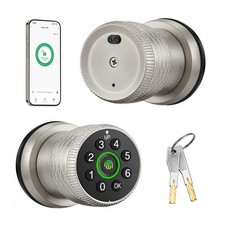 Keyless Entry Fingerprint Door Knob, Smart Biometric Door Lock with Keypad Pa...