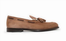 Brunello Cucinelli Suede Tassel Loafers with Braided Trim Brown