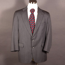 Joseph A Bank Mens Sport Coat 42R Gray Herringbone Blazer Jacket 2 Buttons