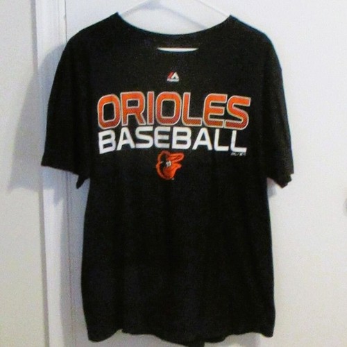 Majestic Orioles Baseball Mens Black T-Shirt XL Ring Spun Soft 100% Cotton - Picture 1 of 4