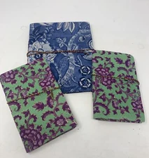 3 - Handmade Fabric Cover Journal Writing Diary Vintage Lined Paper Notebook