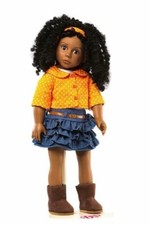 Bonnie and Pearl Doll Clothing - Orange Polka Dot Outfit