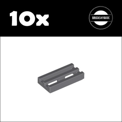 Lego    2412   Tile 1x2 Grille with Bottom Groove   DBGray   10x   NEU