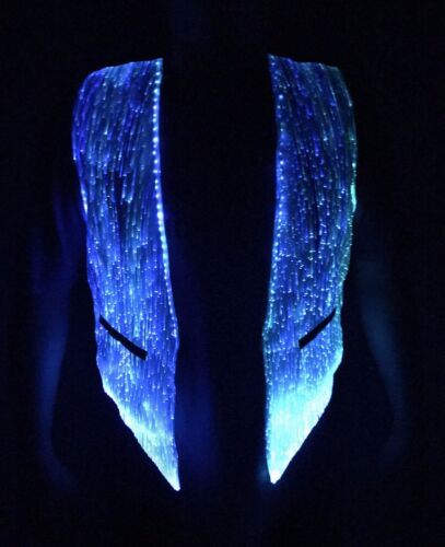 Gilet lumineux homme DEL fibre optique lumière lueur dans le noir vêtements pour club - Photo 1 sur 10
