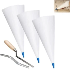 Biaungdo 3 Pack Tile Grout Masonry Mortar Bag & Brick Jointer & Tuck Pointers...
