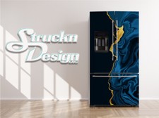 Marble Texture Abstract Flake Gold Fridge Freezer Wrap Side Door Vinyl Decal