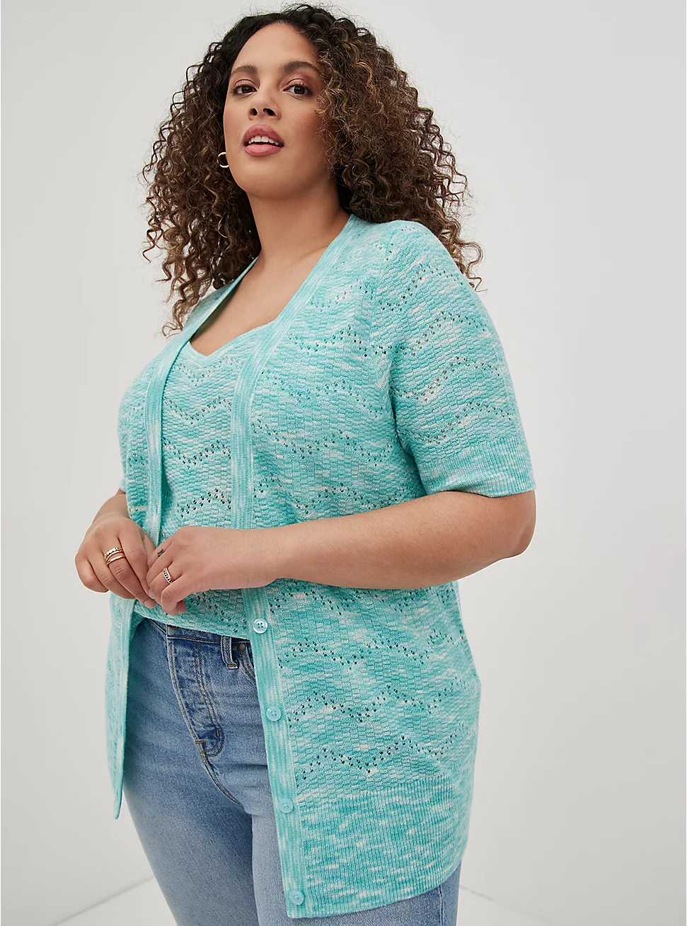 Womens Torrid SHORT SLEEVE CARDIGAN SWEATER - LIGHT BLUE Size 0 12 Large  NWT | eBay