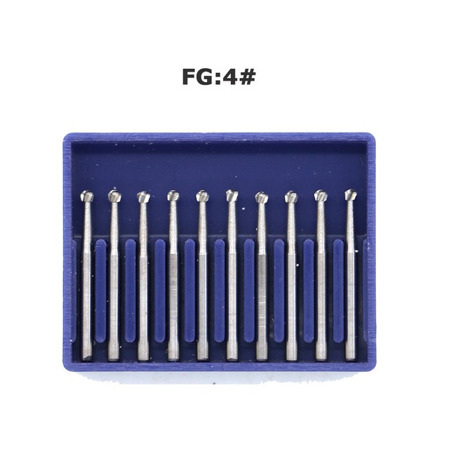 10 Pcs dental bur FG 4 Carbide Burs Round Burs, Midwest Type 19mm Dia