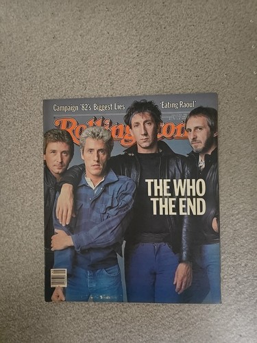 Rolling Stone Magazine 1982 WHO Daltrey Townshend 382 NO LABEL