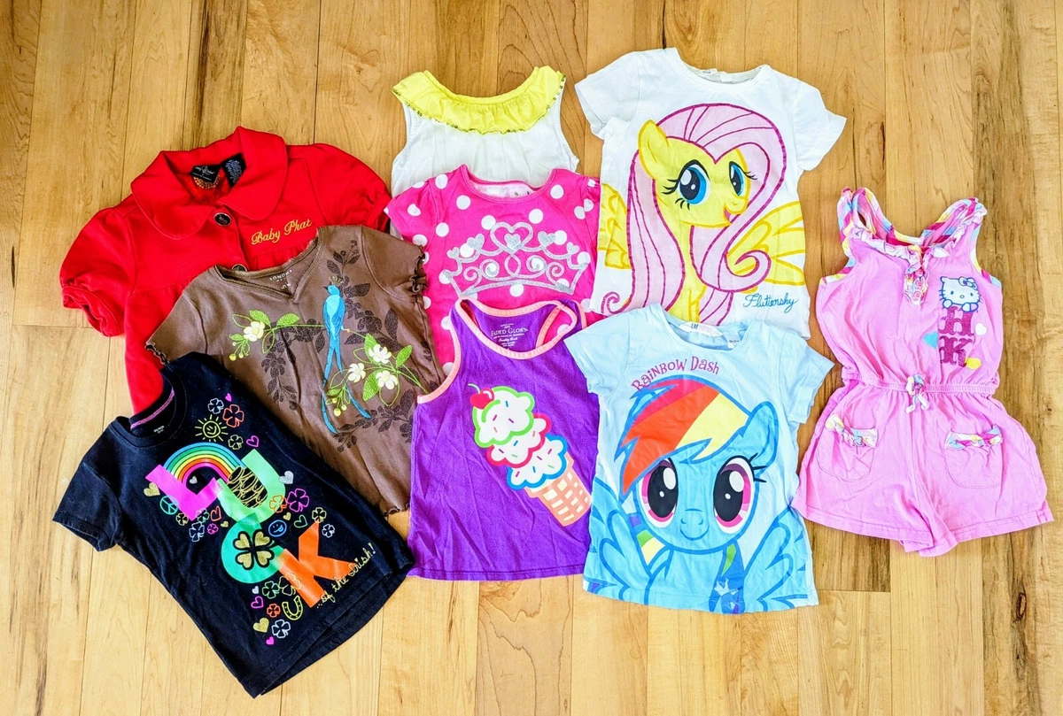 9 Pc Girls Summer Spring Tees Tops Clothing Size 5 My Little Pony