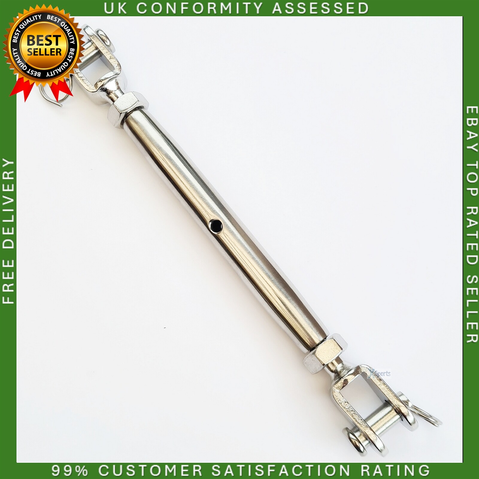 Rigging Turnbuckle Screw 316 Straining Rope Tensioner Screw Jaw 6mm