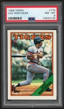 1988 TOPPS LOU WHITAKER #770 DETROIT TIGERS GREAT SWEET LOU PSA 8 NEAR MINT-MINT