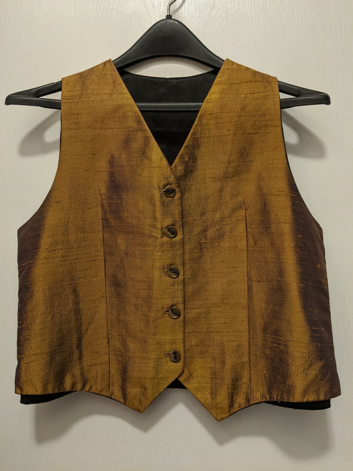 Beautiful Raw Silk Copper Saddleseat Vest size 12 eBay