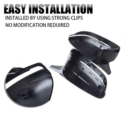 Side Mirror Cap Cover Gloss Black For BMW G20 G30 G31 G32 G11 G12 3/5/6/7 Series - Picture 5 of 18