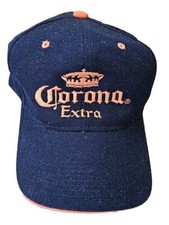 Vintage Corona Extra Beer Hat Cap Adjustable Strap Blue Hat
