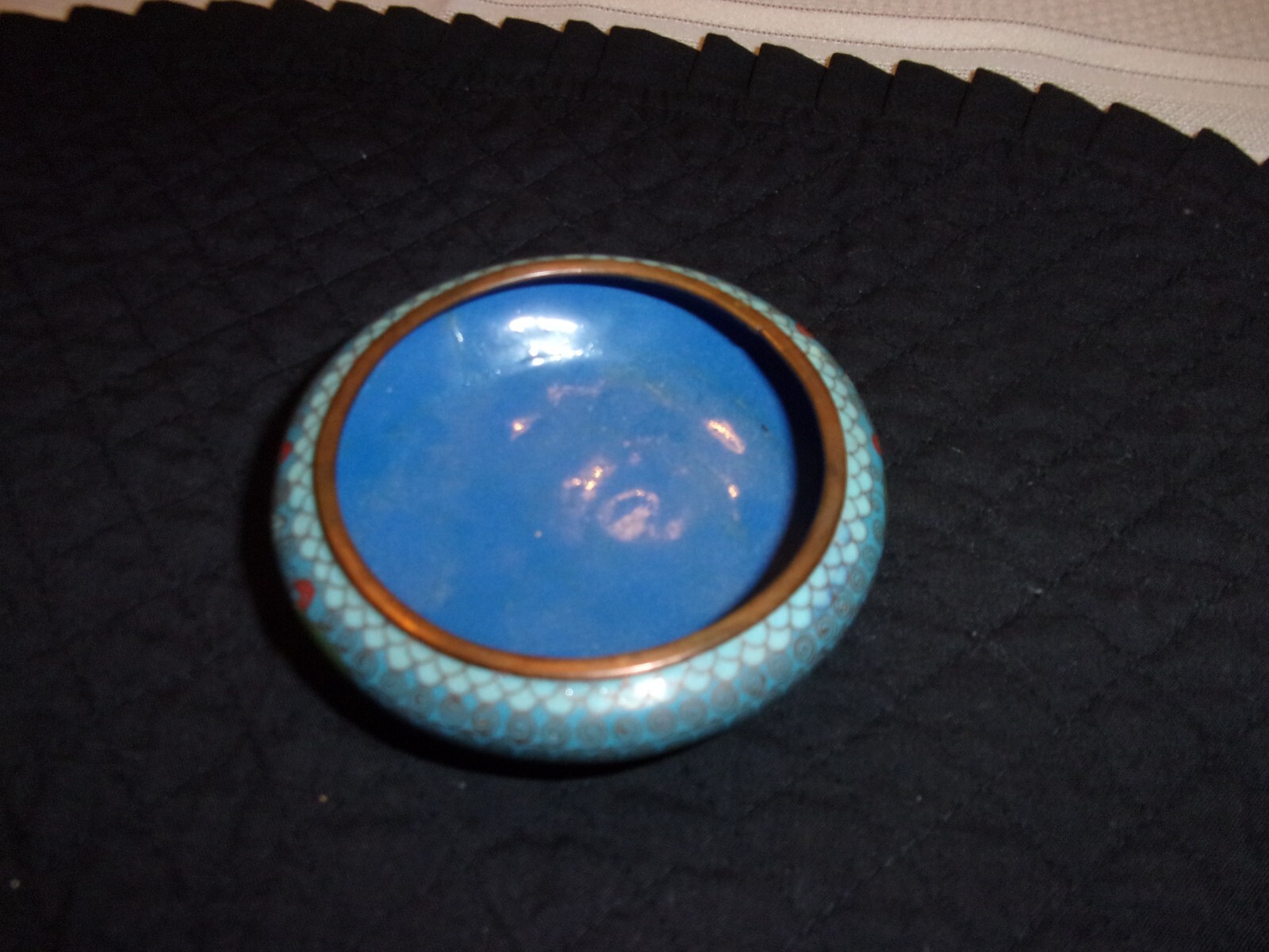 Vintage Blue Cloisonne Brass Bowl eBay
