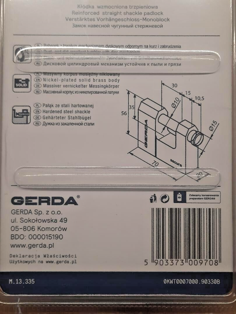 Iseo Lucchetto Rettagolare Aditus Ottone Satinato Chiavi 2 Mm 70 - Foto 2