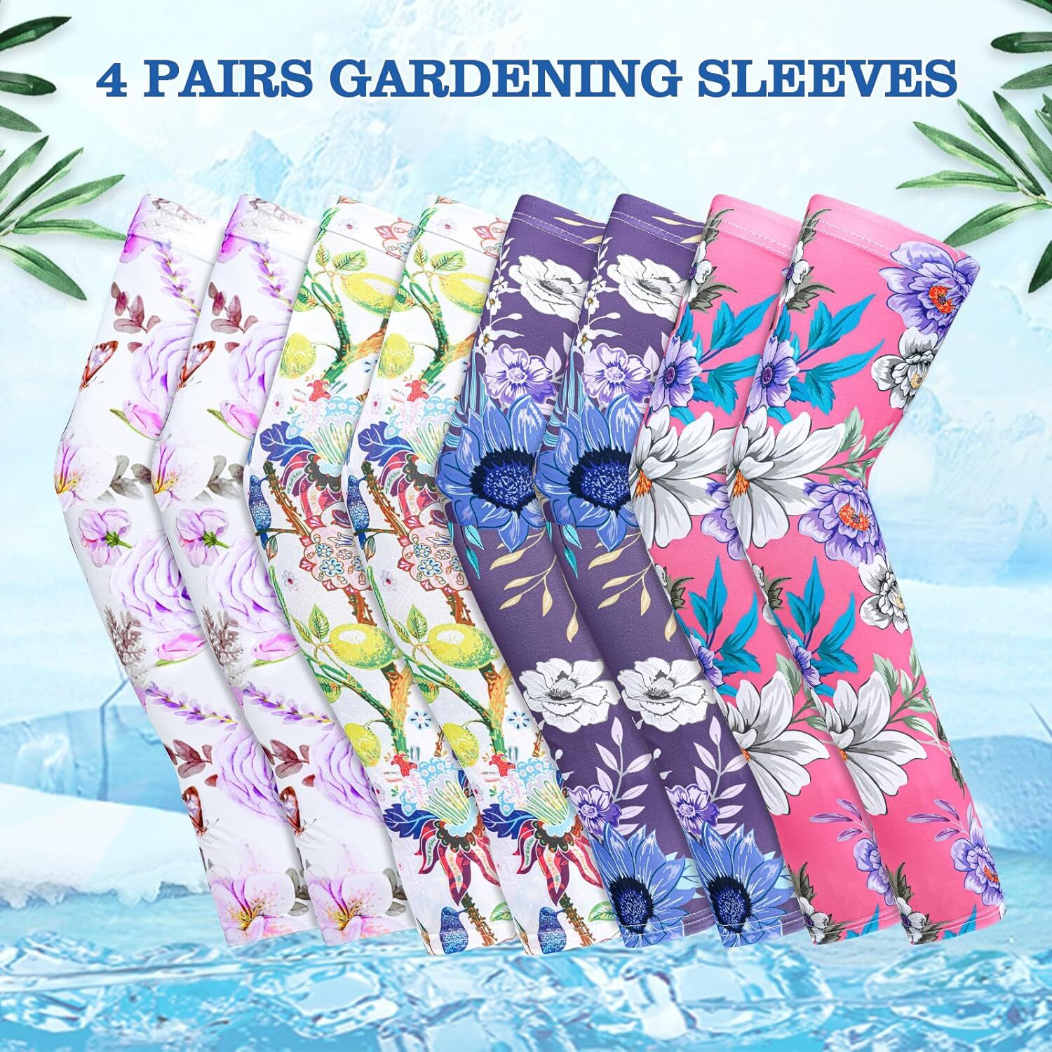 Farmers Defense Gardening Sleeves for Women, 4 Pairs Sun Protection Arm