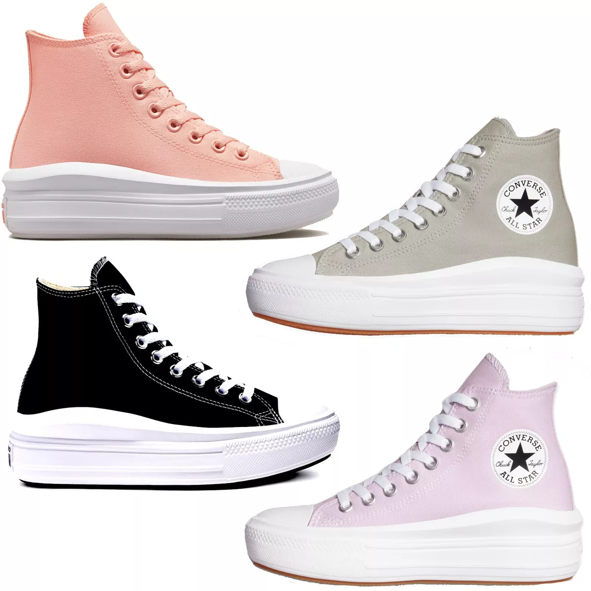 CONVERSE Women\'s Chuck Taylor All Star Move Platform Sneaker Canvas Upper  Shoes | eBay