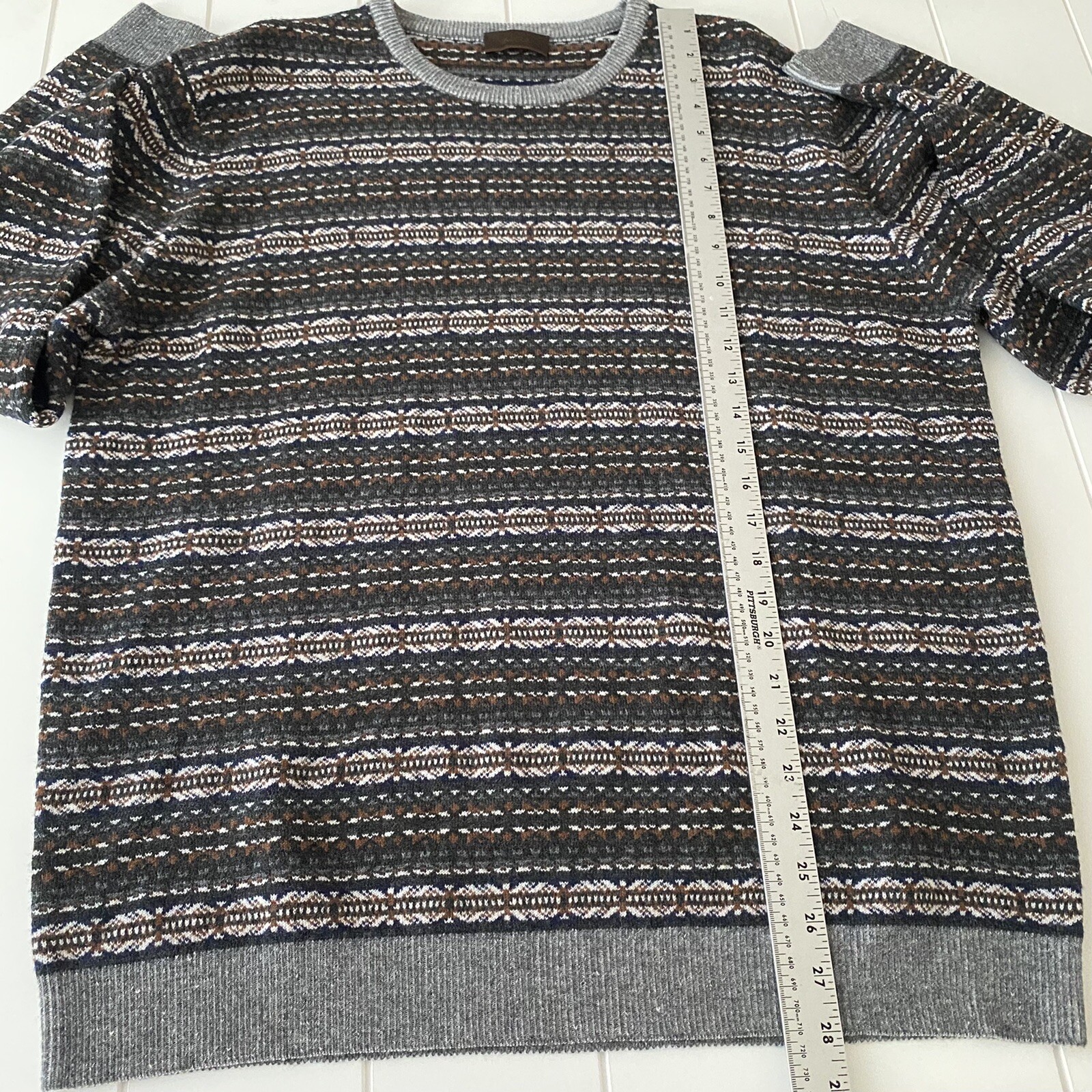 Altea instarsia 100% Wool Crew Neck knit sweater Men’s Size US XL