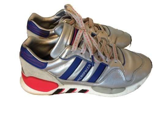 Adidas Silver Metallic 9 Men Running Shoe EF5558 Gray Red Micropacer ZX930 x EQT - Picture 1 of 14