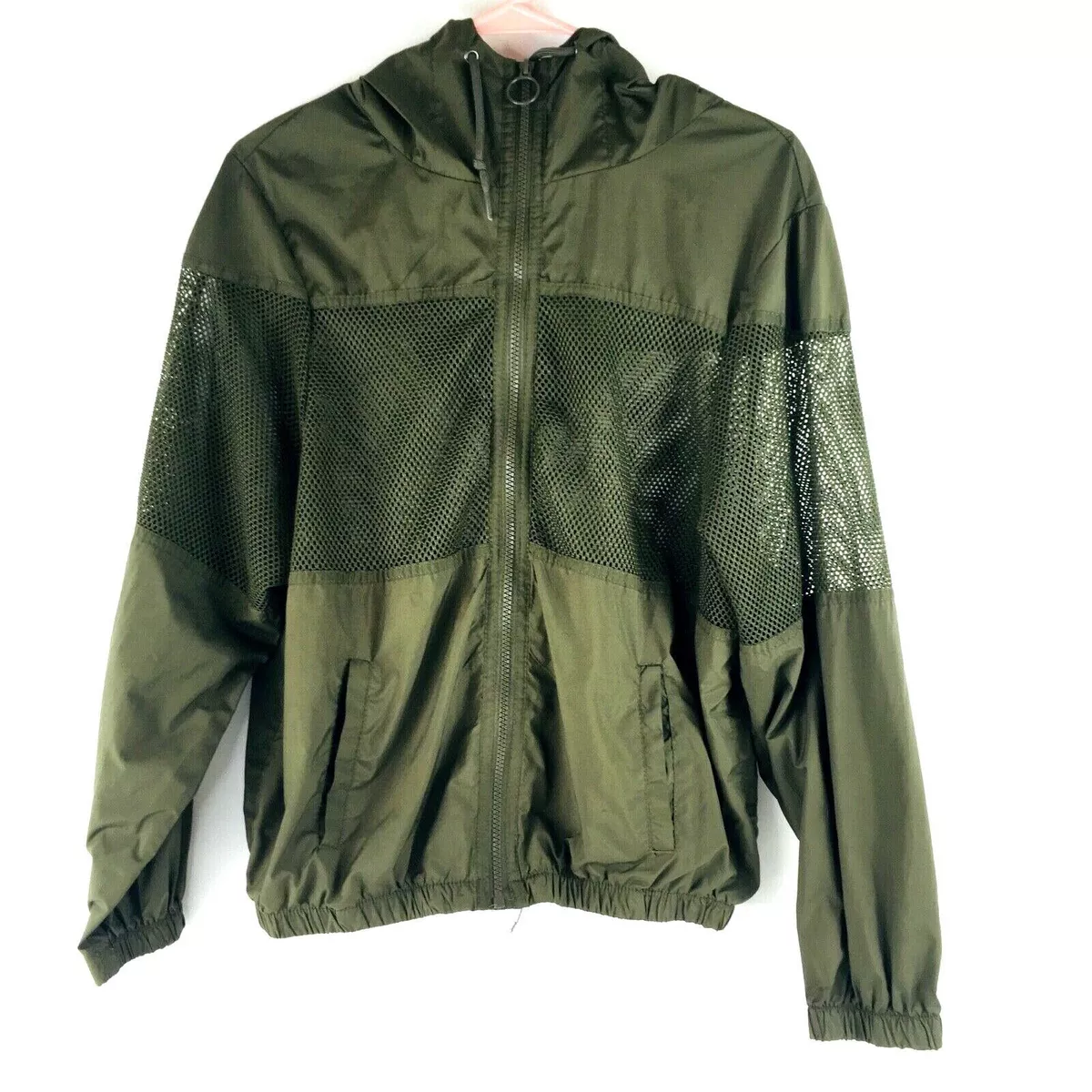 New Look Supreme Olive green Mesh Zip Up Jacket | eBay