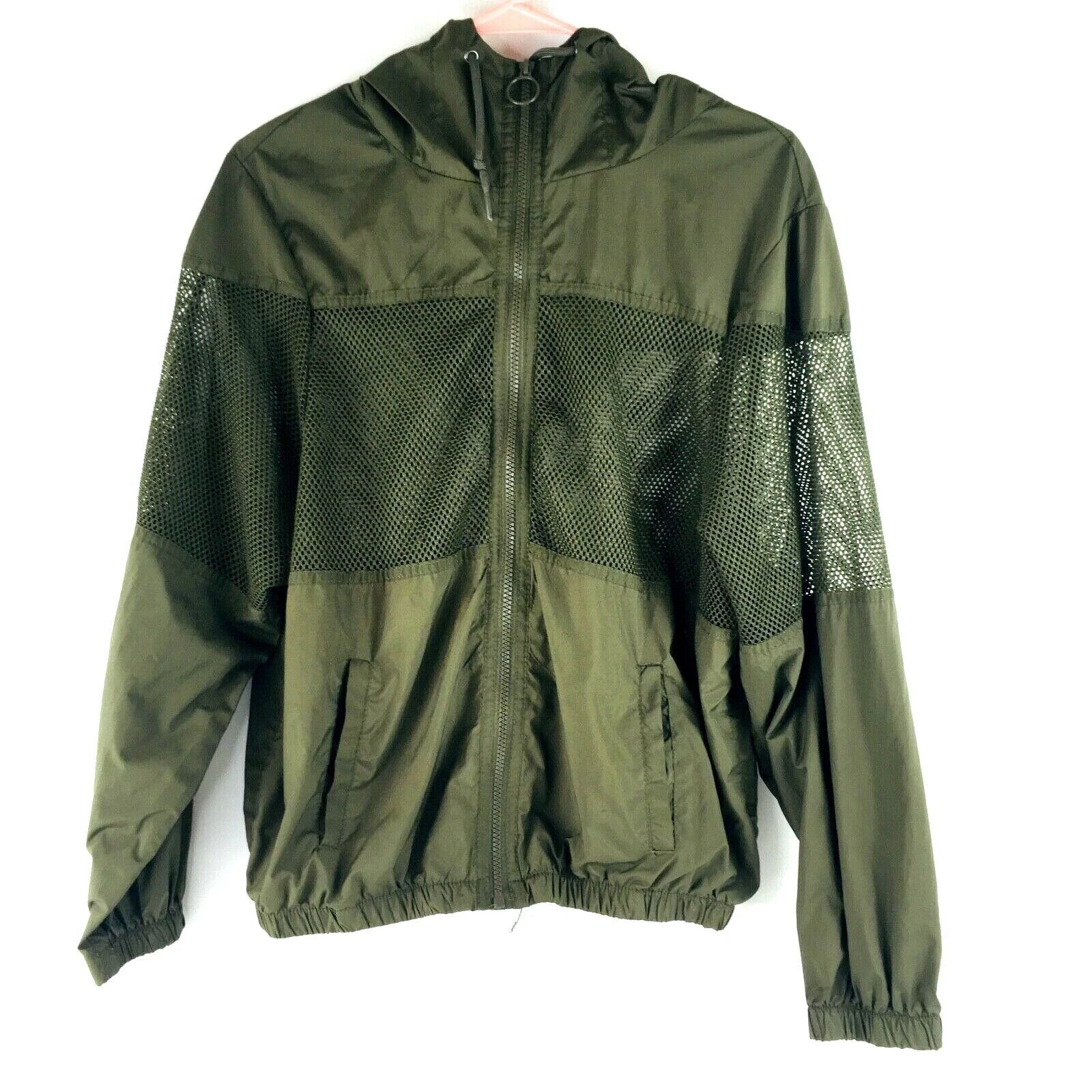 Nouvelle veste zippée en maille vert olive Look