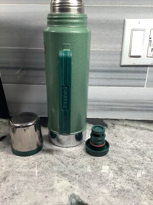 Stanley Classic Vacuum Thermos Bottle Green with Handle And Cup