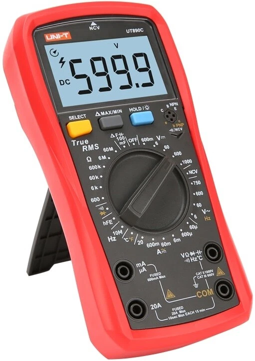 UT890C Digital Multimeter Strommessgerät AC/DC V Ω HZ temperatur AUTO RANGE NCV - Bild 2 von 4