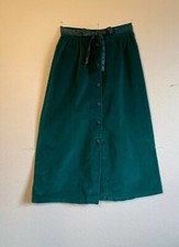 Vintage 1970s Skirt Emerald Green Velvet Maiden San Francisco Size 7