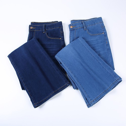 Men Retro 60s Bell Bottom Trousers Flared Leg Jeans Slim Stretch Denim Pants Fit - Picture 1 of 8