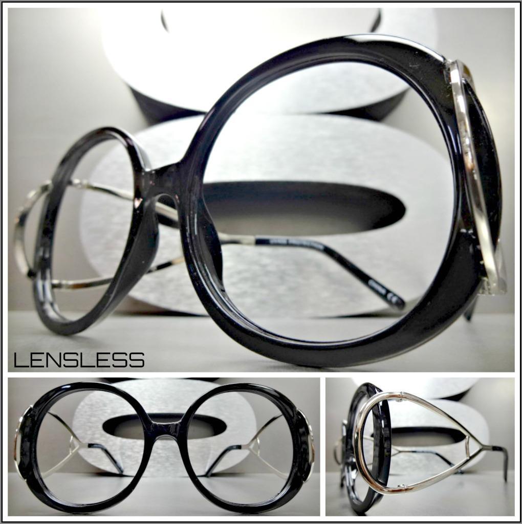Vintage European Clear Lens Small Round Glasses 8403 Black Tortoise Clear