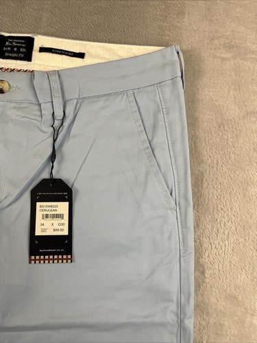 Ben Sherman mens light blue straight fit stretch pants size 34x30 - Picture 6 of 11