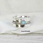 Larimar Ring, Spinner Ring, 925 Sterling Silver, Women Ring, Handmade , All size