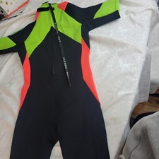 Vintage 90s Piping Hot Neon 1-PIECE WETSUIT Surf Beach S/M See Measurements