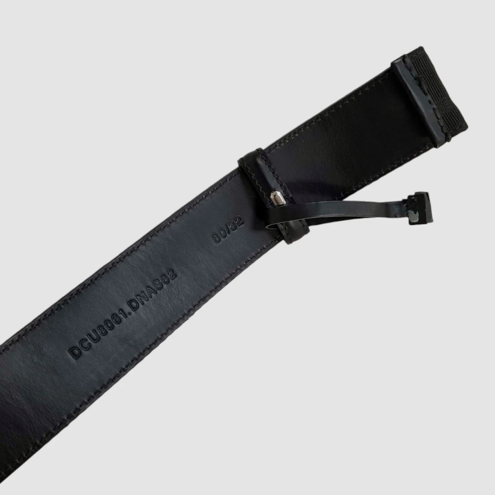 Versace Cinturino Uomo Nero Tonale Greco Chiave Web Nylon Pelle Misura 32 in 80 cm