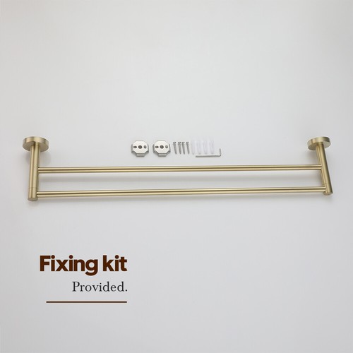 Decaura Brushed Gold Toilet Roll Holder Towel Rails Robe Hooks Stainless Steel - Picture 33 of 35