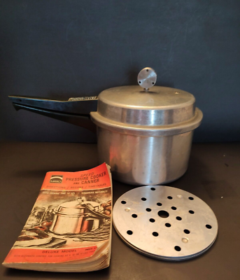 #ad Mirro Matic Pressure Cooker M 0294 4 Quart Complete Trivet Jiggler Manual MCM $17.97