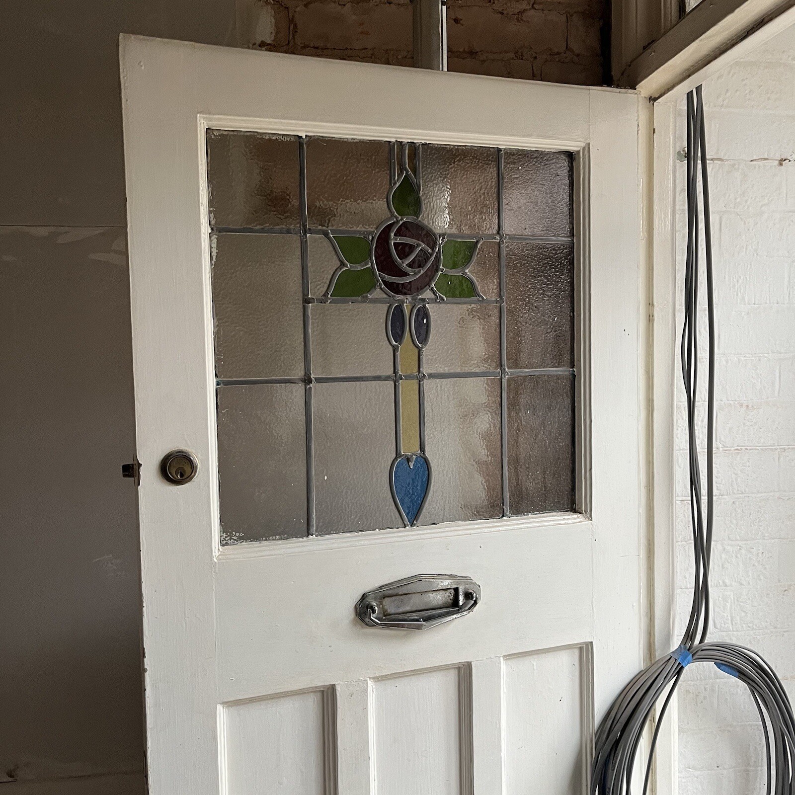 Reclaimed 1930s Stained Glass Front Door eBay