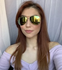 New Aviator Gold Green Pilot Mirrored Men's Women s Sunglasses .