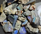 Australian solid Lightning Ridge NSW opal rough parcel 228.5 cts blue purple lot