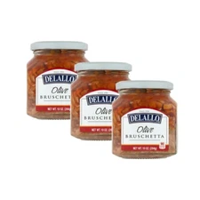 DeLallo Olive Bruschetta, 10 oz. Jar, Made with Green & Black Olives (3-Pack)