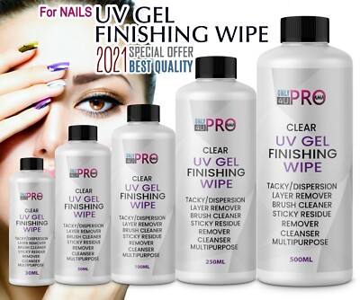 2021 UV Nagel Gel Finishing Wip, Sticky Residue Remover, Cleanser, Brush Cleaner