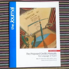 The Journal Magazine Writers Guild Oct. 1995 Credits, M. Olson, Danny Arnold NEW