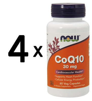 4 x NOW Foods CoQ10, 30mg - 60 vcaps (141,62 EUR/kg)