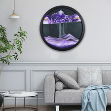 Relaxing Moving Sand Wall Art Sculpture - Deep Sea Sandscape Purple-Black 