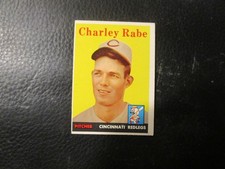 1958   TOPPS #376   CHARLEY RABE  REDLEGS     EXMT