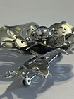 Coro Silver Tone Flower Brooch Raised 3D Designer Pin Signed Vintage Coro Unique — photo 9