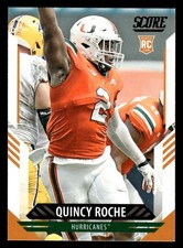 2021 Score #357 Quincy Roche Rookie Card Miami Hurricanes